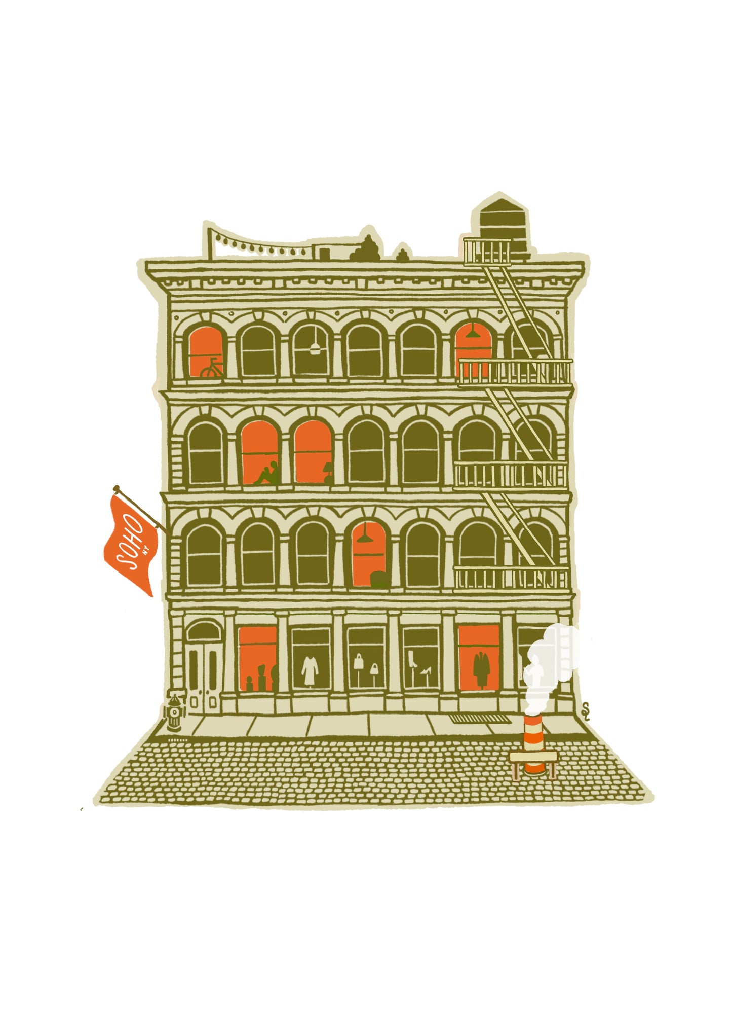 Soho Cast Iron Building - Cream